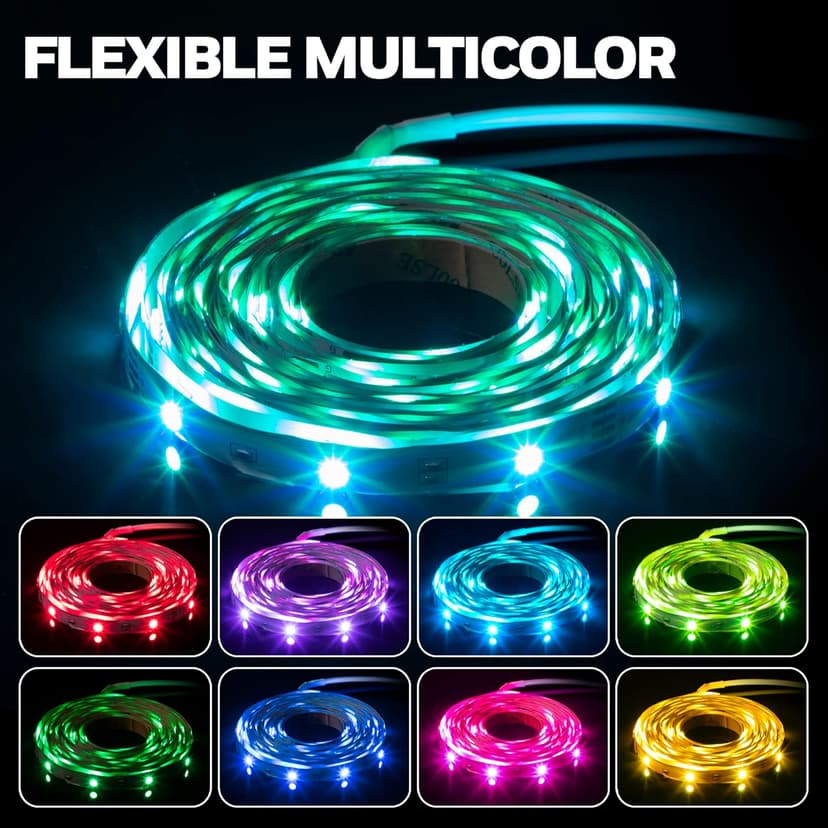 Honeywell 16.4ft Indoor LED Strip Light - Color Changing RGB, Motion Activated with Remote Control - for Bedroom, Kitchen, Dorm, Game Room, Cabinets, Etc - Wall Plug 12 Volt No Battery