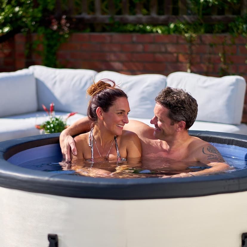 Tahoe Energy-Efficient Hot Tub Bundle | 4-Person Rigid Eco Foam Spa with Thermal Cover & Insulated Foam Mat | Charcoal Black