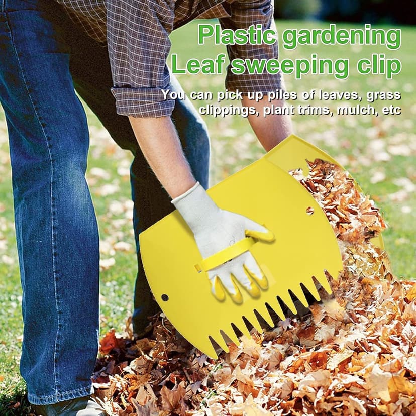 Leaf Scoops Hand Rakes, Large Leaf Grabbers for Yard Work and Garden Use, Clear and Collect Garden Rake, Leaf Scooper and Claws for Leaves, Lawn Debris, and Trash Cleanup, Yellow