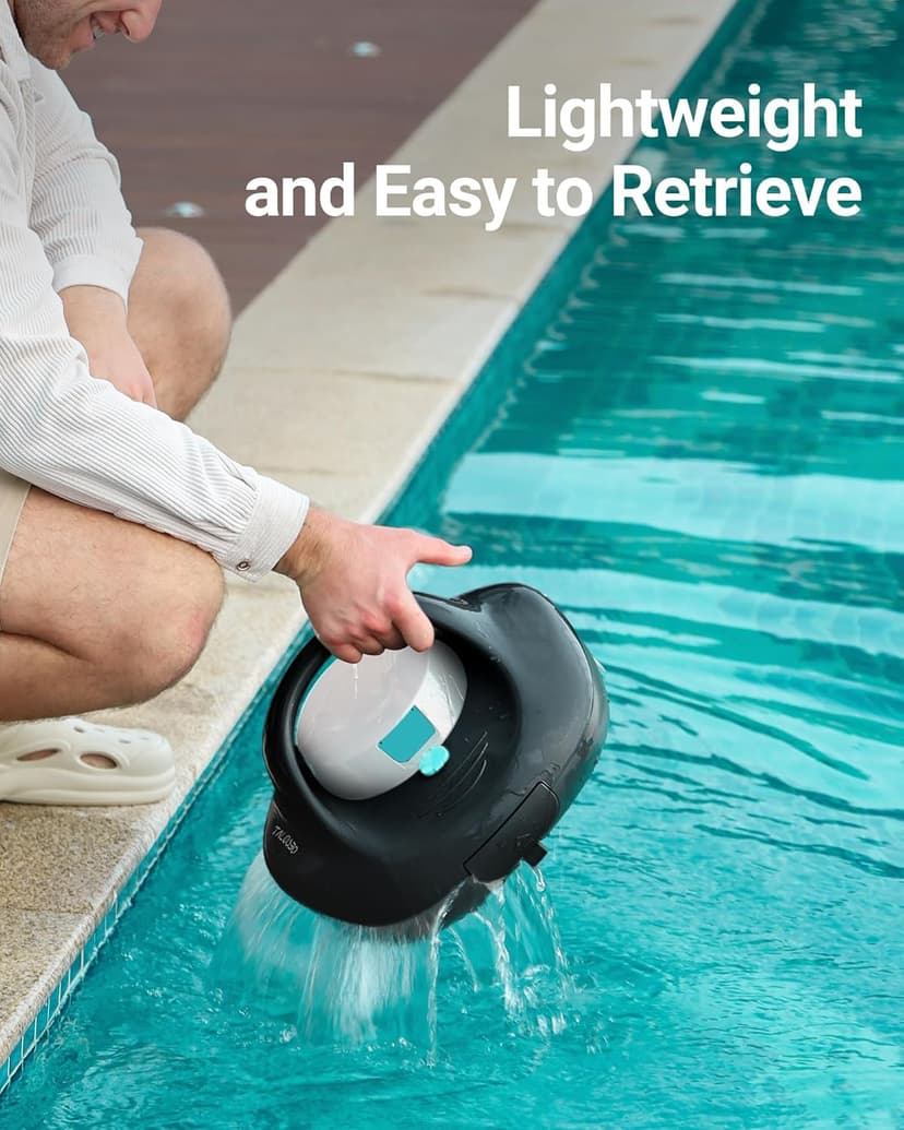 (2025 Upgraded) TALOSBO Pleco Se Cordless Pool Vacuum Cleaner Up to 130 Mins Runtime, Robotic Pool Cleaner with 2.5H Fast Charge, Ideal for Flat Above Ground and Inground Pools up to 861 Sq. Ft.