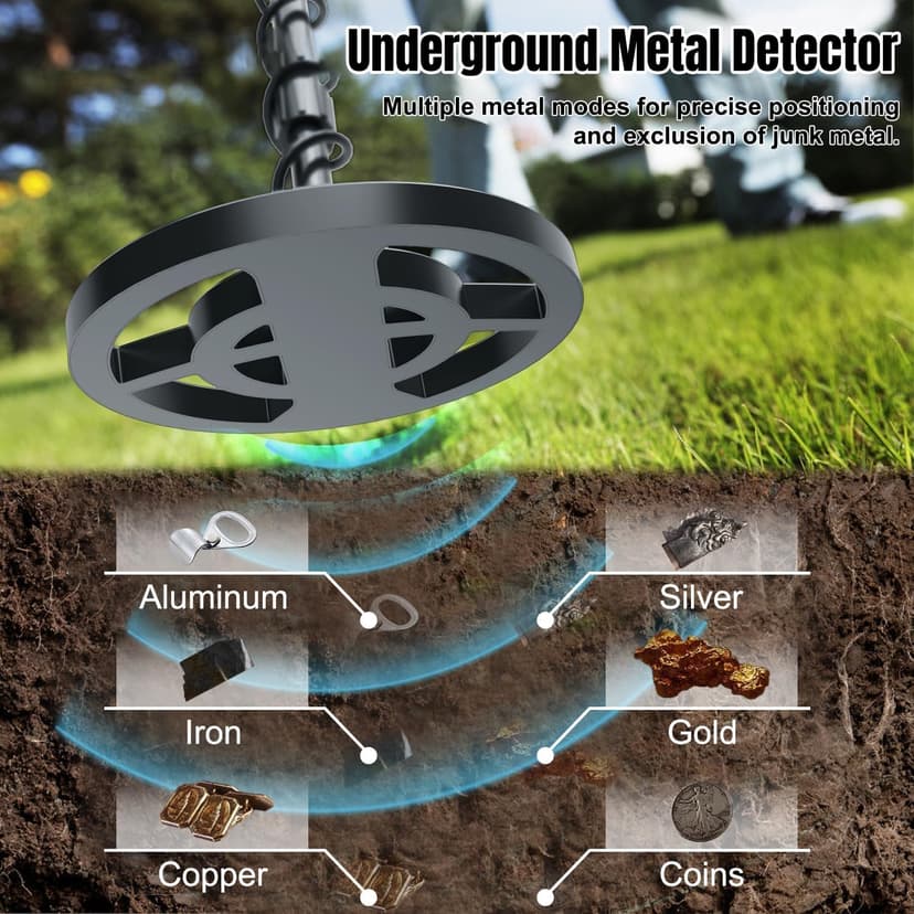Metal Detector for Kids Professional - Adjustable Height, Pinpoint Metal Detectors with Waterproof Search Coil, Higher Accuracy Metal Detector Gold and Silver, Beach Hunting, Treasure Hunting (Orange)