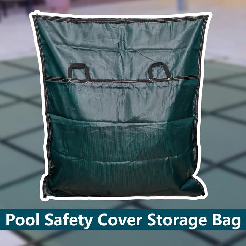 Adnee Pool Safety Cover Stowaway Bag with 4 Carry Handles,48x57 Inch Waterproof Pool Cover Storage Bag, Pool Cover Stowaway Bags for Pool Covers Packing