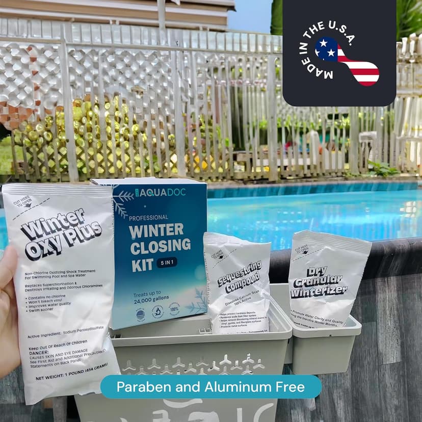 AquaDoc Pool Winterizing Kit - Above & Inground Pool Closing & Opening Made Easy - Up to 24,000 Gallons