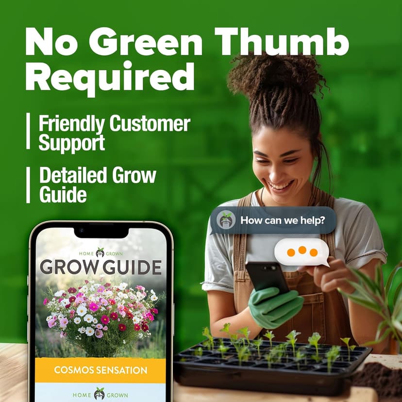 HOME GROWN Cosmos Flower Seeds Bulk Pack for 2025 (1.8 oz) 8,000+ 𝗡𝗢𝗡-𝗚𝗠𝗢 𝗨𝗦𝗔-𝗦𝗢𝗨𝗥𝗖𝗘𝗗 Heirloom Annual Wildflower Seeds – Pollinator-Friendly Mix for Pollinators & Outdoor Gardens