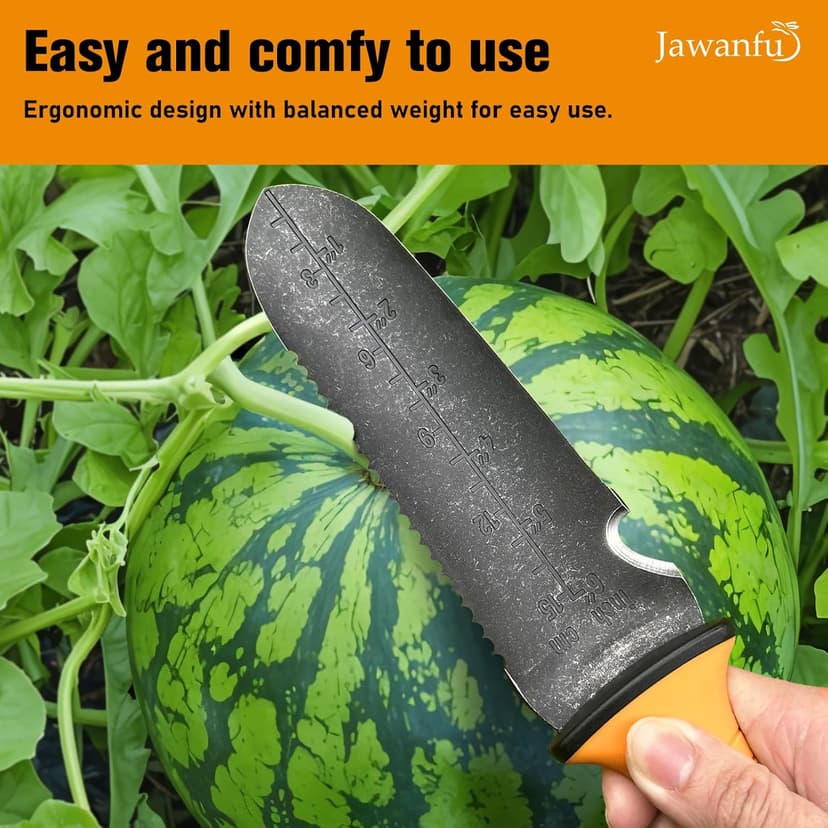 Garden Knife with Sheath, Gardening Tool, Stainless Steel Multi-Purpose Garden Supplies, Ergonomic Handle Hori Hori Knife for Digging, Weeding and Gardening, 7" Stainless Steel Blade