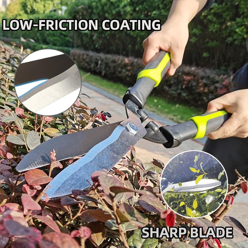 Hedge Clippers Shears Hedge Shears for Trimming Borders, Garden Tools Hedge Clippers, Bush Cutters Trimmer with Sharp Wavy Blades, Garden Shears for Hedges (19 Inch)