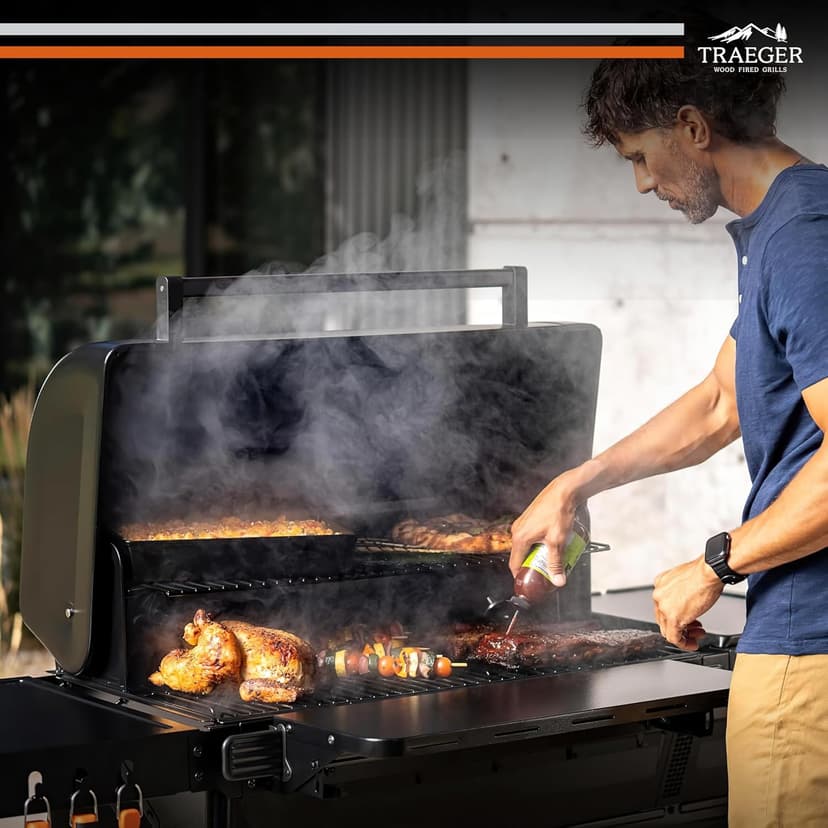 Traeger Grills Woodridge Pro Electric Wood Pellet Grill and Smoker, 970 Sq. In., Outdoor Pellet Smoker Grill with Digital Sensor and Side Shelf, Wi-FIRE Technology, Super Smoke Mode, TFB97JLH