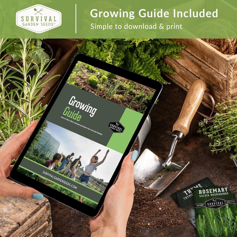 Survival Garden Seeds Home Garden 30 Variety Pack - 18,500+ Heirloom Vegetable, Fruit Seeds - Non-GMO, Non-Hybrid, Open-Pollinated for Outdoor & Indoor Gardens, Prepping, Hydroponics, Survival Food