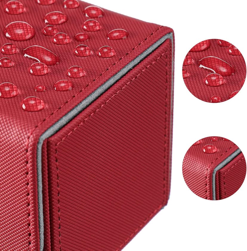 Yookeer 6 Pack Leather Deck Cases 100+ Card Deck Game Box Magnetic Playing Card Storage Box for 100 Plus Cards Compatible with Tcg(White,Black,Red,Yellow,Purple,Horizontal)