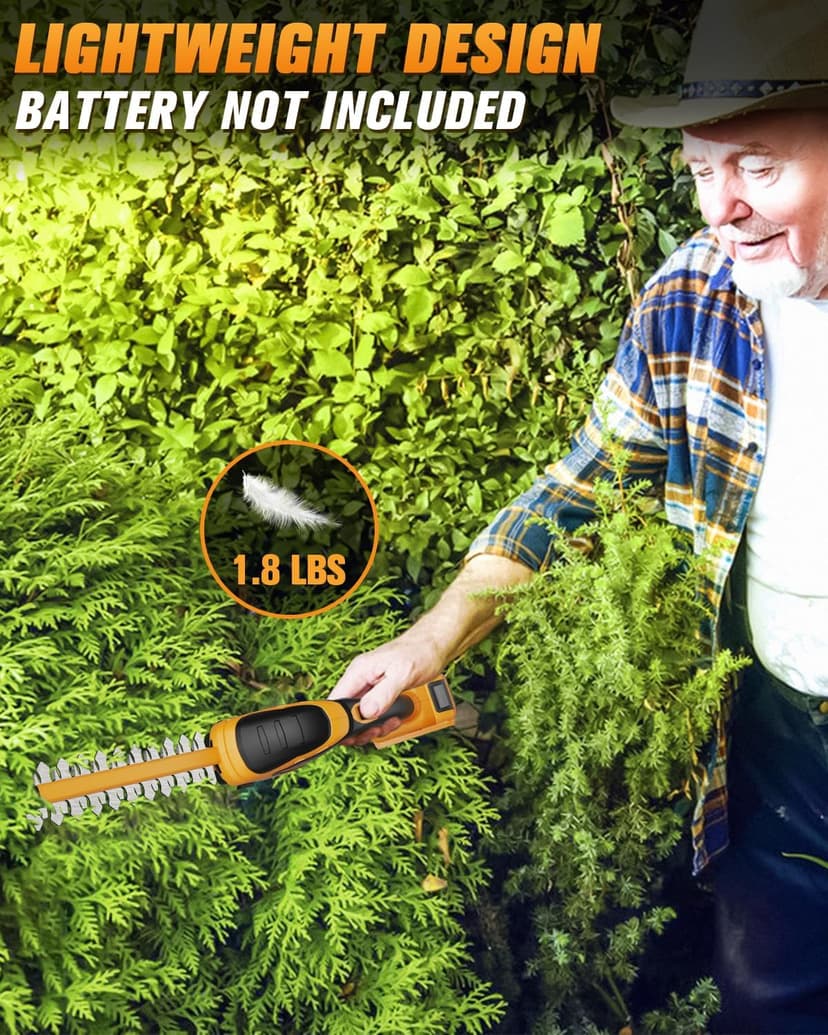 Cordless Hedge Trimmer Compatible with DEWALT 20V MAX Battery(No Battery), Electric Hedge Trimmer Cordless Grass Trimmers, Bush Trimmers Grass Shears Handheld for Yard, Garden, Lawn Care