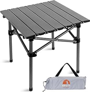Opliy Folding Camping Table,Portable Table for 1-2 Persons -Collapsible Table Lightweight with Carry Bag for Camping, Hiking, Picnics, BBQs, Beach Trips & Tailgating(16.5 inch).