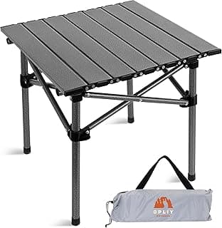 Opliy Folding Camping Table,Portable Table for 1-2 Persons -Collapsible Table Lightweight with Carry Bag for Camping, Hiking, Picnics, BBQs, Beach Trips & Tailgating(16.5 inch).