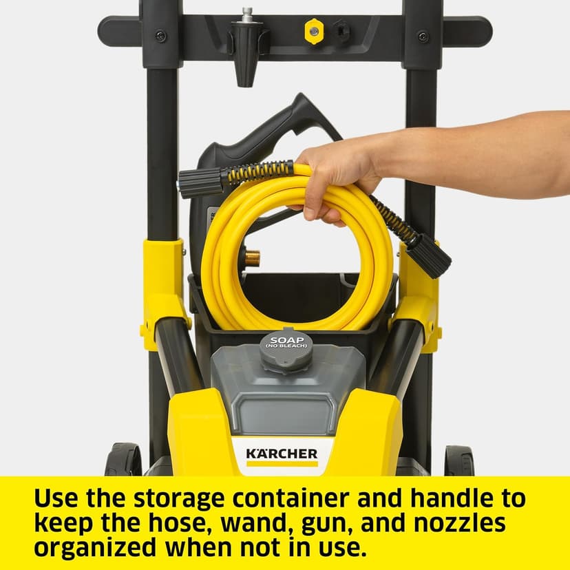 Kärcher Pressure Washer K1800PS, Max 2250 PSI, 3 Spray Nozzles, Detergent Tank, For Cars, Driveways, Siding, Patios, 1.46 max. GPM