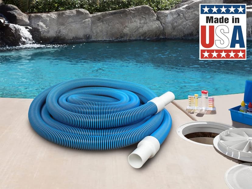 Poolmaster 33430 Heavy Duty In-Ground Pool Vacuum Hose With Swivel Cuff, Made in the USA, 1-1/2-Inch by 30-Feet
