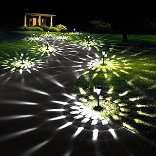 GIGALUMI Solar-Powered Pathway Lights (12-Pack), Waterproof, Bright LED Solar Outdoor Lights for Landscapes, Gardens, Walkways and Driveways (Cold White)