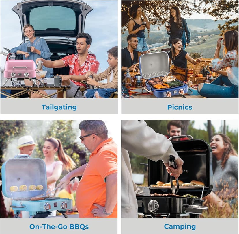 Kenmore 2-Burner Portable Tabletop Retro Gas Grill