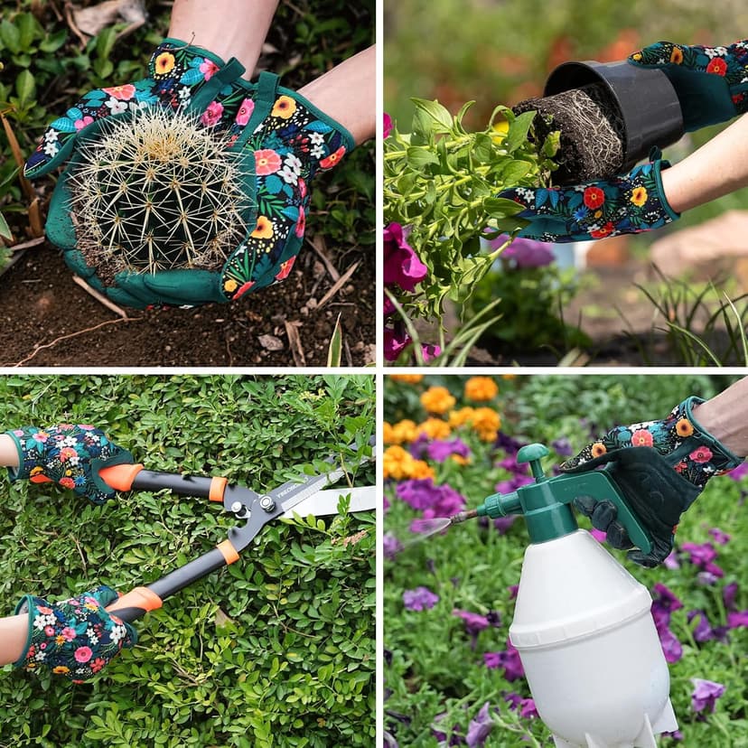 Gardening Gloves for Women, Breathable leather Garden Gloves with Grip, Thorn-Proof Puncture-Resistant Work Gloves