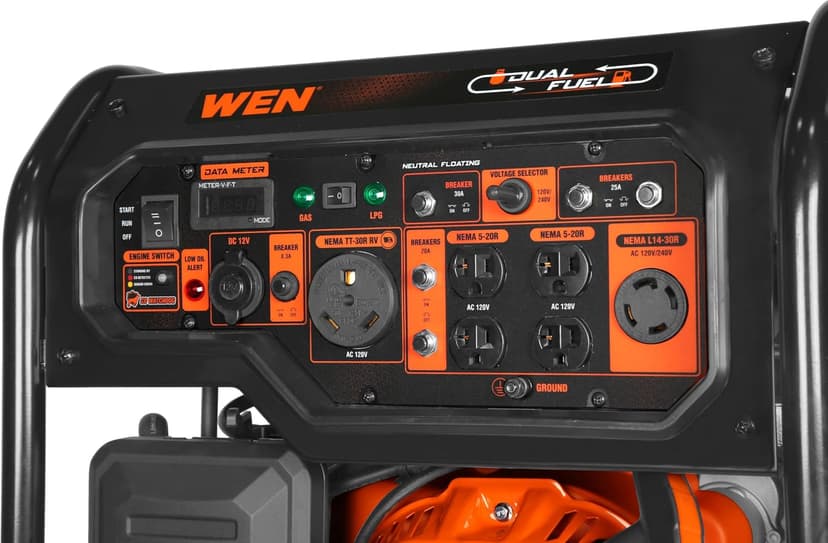 WEN DF8000X 8000-Watt Dual Fuel Electric Start Generator with CO Watchdog