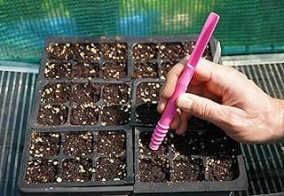 Dibby Seed Sowing Garden Tool Dibber Planter Transplanter – Sow Seeds at the Right Depth – Easily Transplant Delicate Seedlings (Dibby XL) Pink