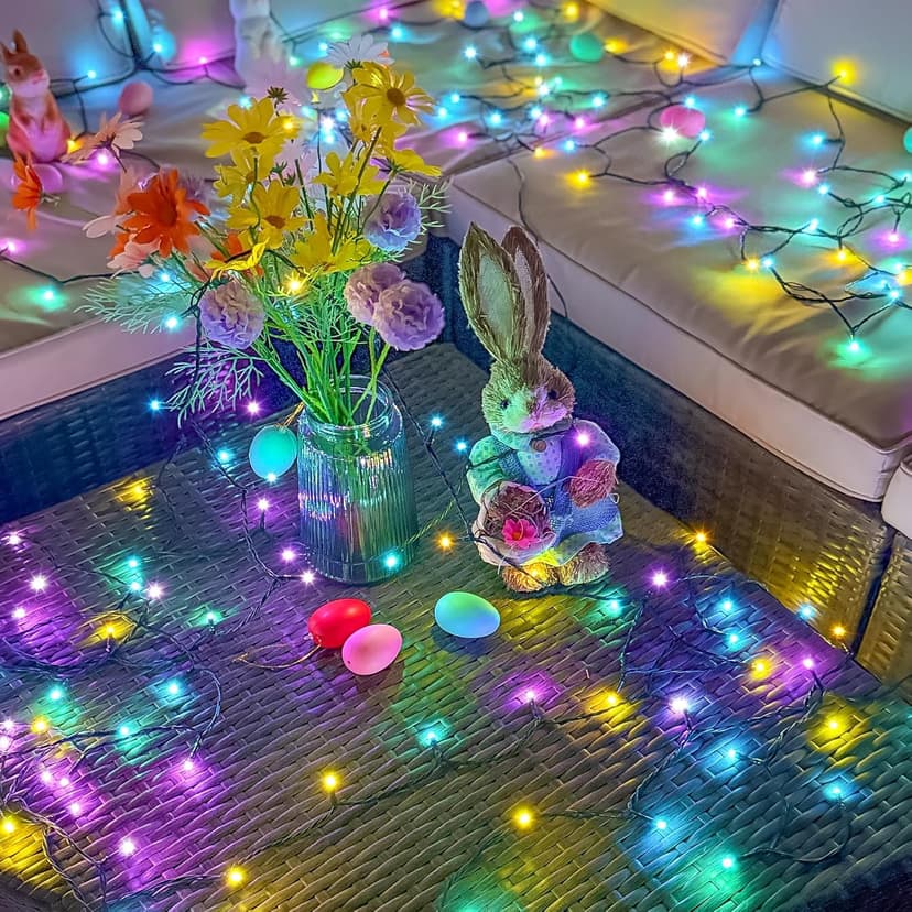 Red White and Blue String Lights, Color Changing Smart RGB Christmas Lights with Remote & App Control & Timer, Music Sync Multiple Modes 66ft 200 LED Twinkle Light Indoor Outdoor for 4th of July Decor