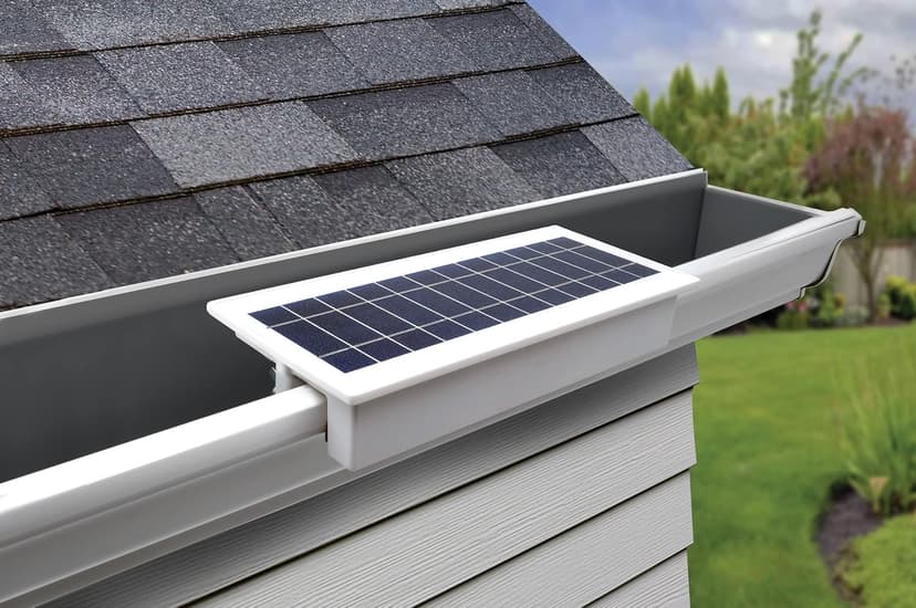 STKR Concepts EZ Home Security Solar Flood Gutter Light White