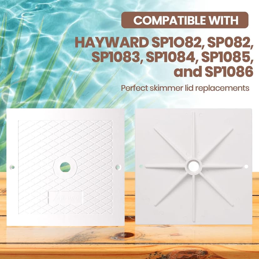 (2-Pack) The Exact 10'' Skimmer Lid Replacement | Compatible with Hayward SPX1082E, SP082, 1083, 1084,1085, and SP1086 | Made of Heavy-Duty Plastic and Fits Perfect Like A Glove