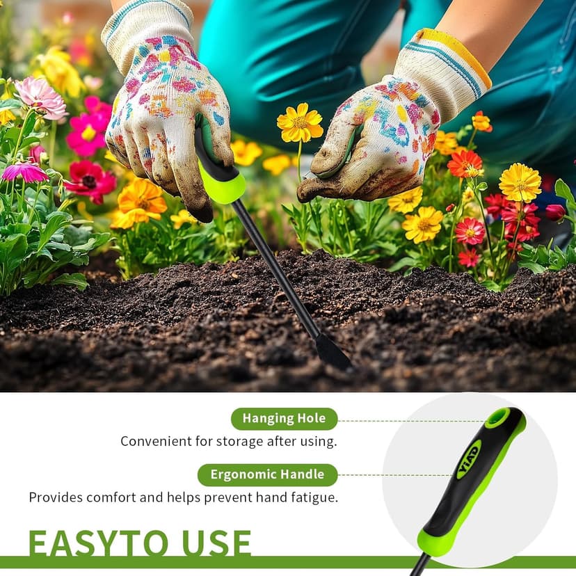Dandelion Weed Puller Tool, Heavy Duty Weeding Tool with Ergonomic Handle Garden Weed Remover Tool for Planting, Flower and Vegetable Care in Lawn Garden Yard