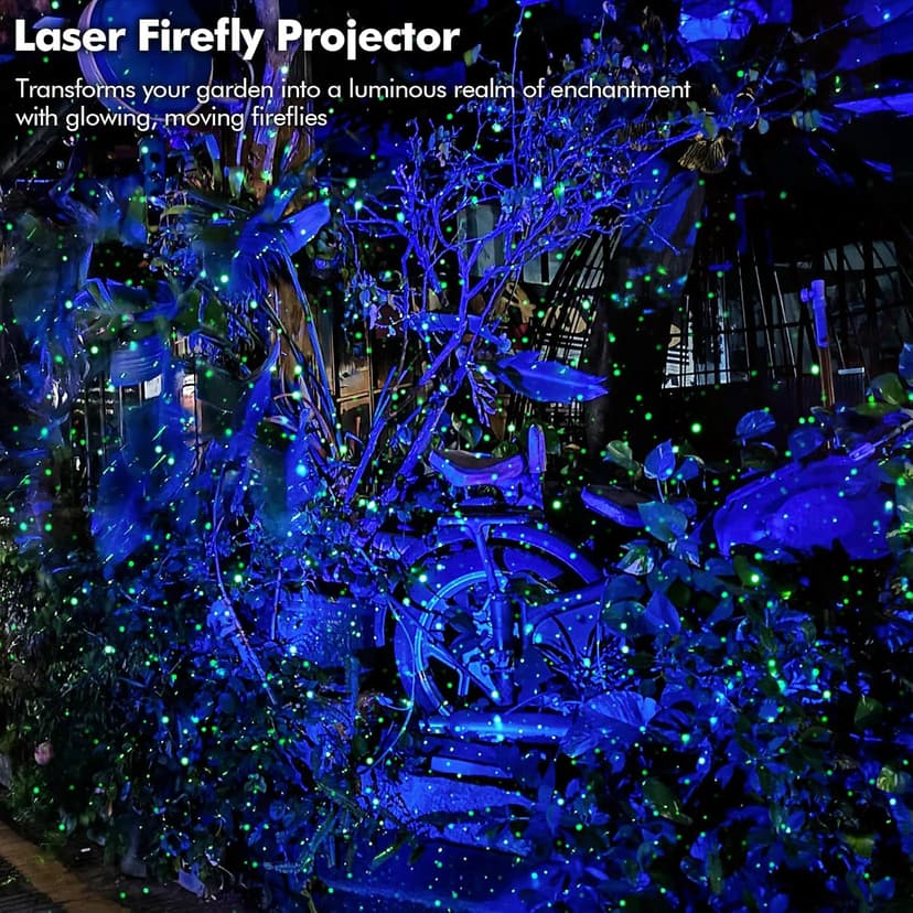 Firefly Garden Lights Laser Star Projector, Outdoor Decorative Lighting with Blue Nebula for Garden Indoor Outdoor