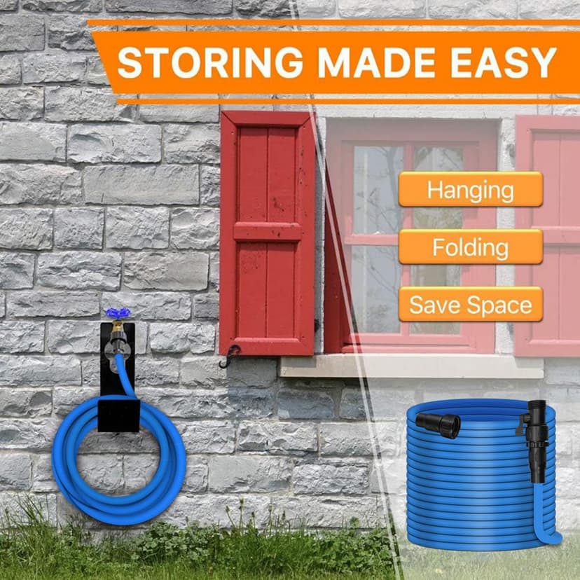 Garden Hose, 50ft Water Hose, Pliable Garden Hose with 3/4" Fittings, Water Pipe, Garden Hose useful house gifts for Outdoor Lawn Car Watering Plants (50FT)