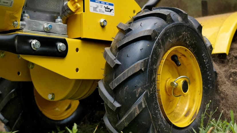Champion Power Equipment 19-Inch Counter Rotating Rear Tine Tiller with Self-Propelled Agricultural Tires