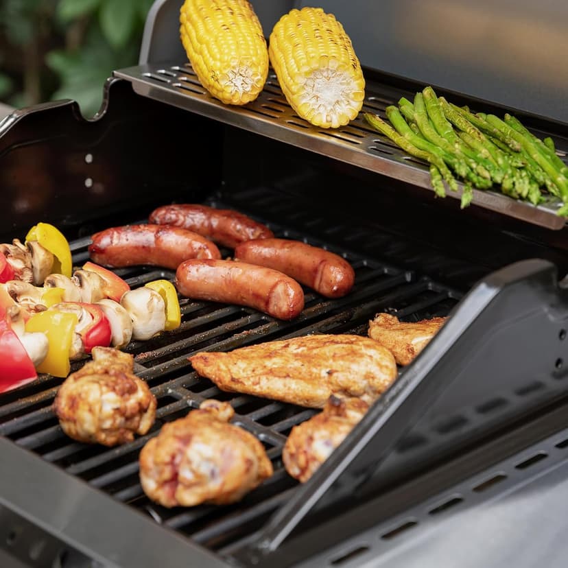 Royal Gourmet GG3001S 3 Burner Propane Gas Grill with Warming Rack, Stainless Steel Cabinet Style Gas Grill with 25,500 BTUs Output for Barbecue Grilling & Backyard Cooking, Silver