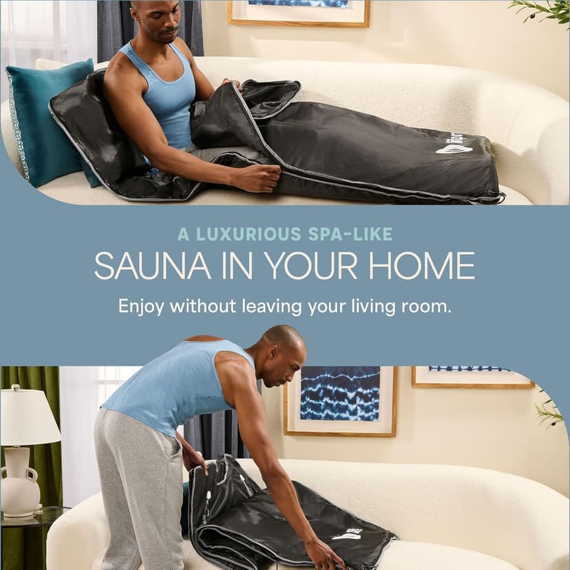 Lifepro Infrared Sauna Blanket – Portable Personal Sauna for Detox & Relaxation – Infrared Blanket with Adjustable Heat (86°F-158°F) & Timer – Waterproof, Sweat-Resistant & Comfortable Fit 5ft × 2.6ft