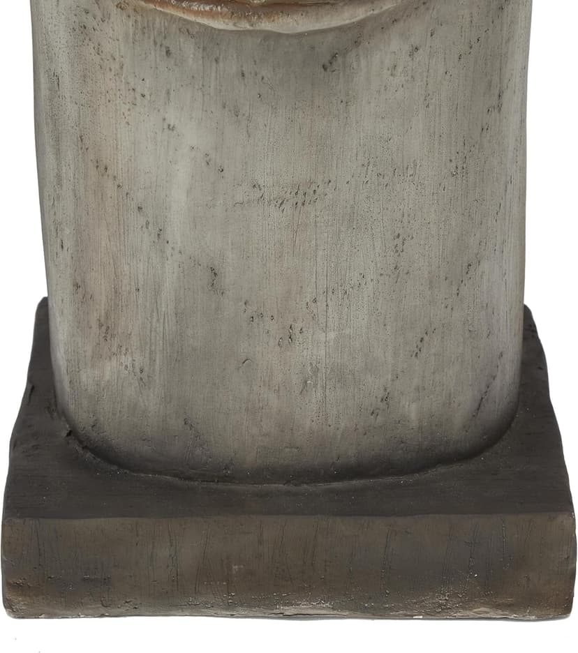The Novogratz Magnesium Oxide Decorative Garden Sculpture Indoor Outdoor Easter Island Head Garden Statue, Outdoor Sculpture 10" x 10" x 33", Brown