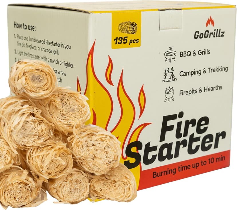 25pcs Fire Starter – Pine Wool & Natural Wax for Quick, Eco-Friendly Ignition of Grills, Fireplaces, Fire Pits & BBQs