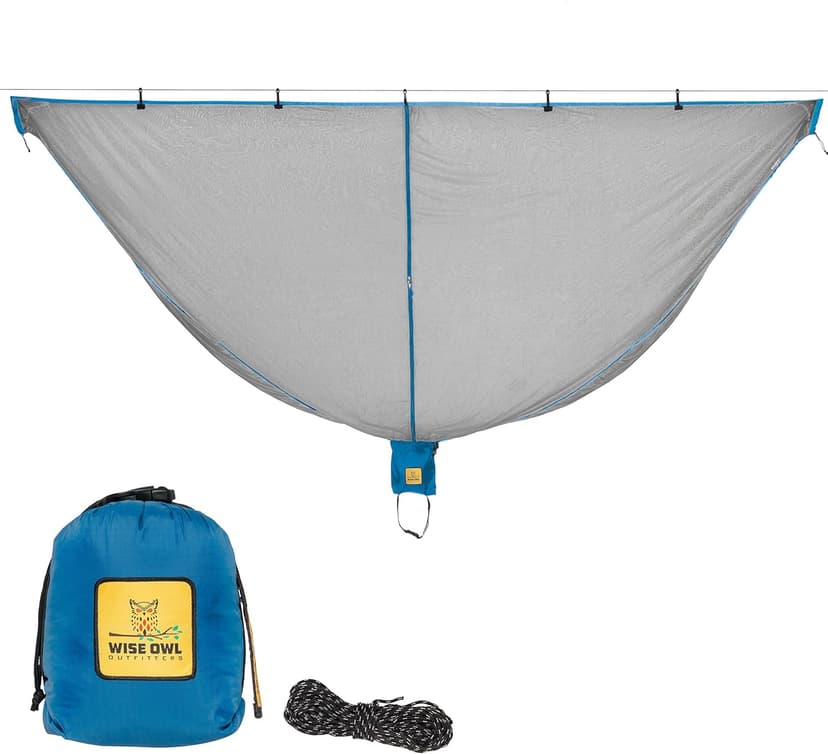 Wise Owl Outfitters Hammock Bug Net - The SnugNet Mosquito Net for Hammocks - Premium Quality, Waterproof, Mesh Hammock Netting w/Double-Sided Zipper - Essential Camping Gear