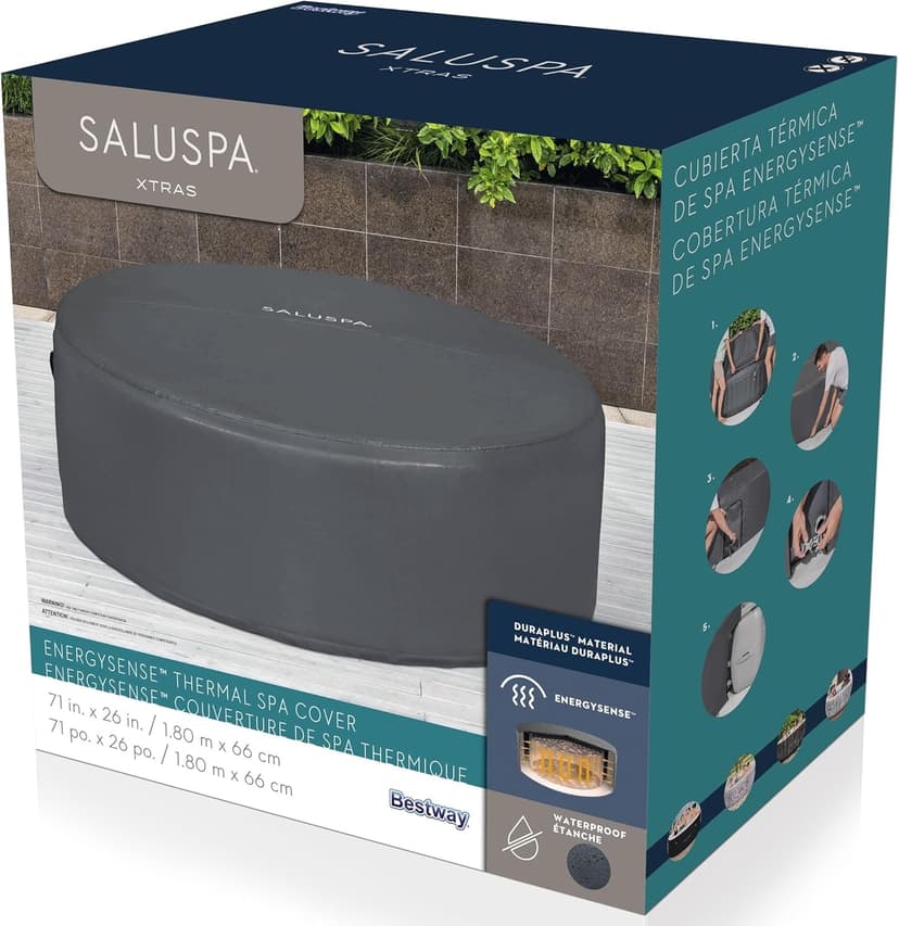 Bestway SaluSpa EnergySense Thermal Inflatable Hot Tub Spa Cover 71" x 26"
