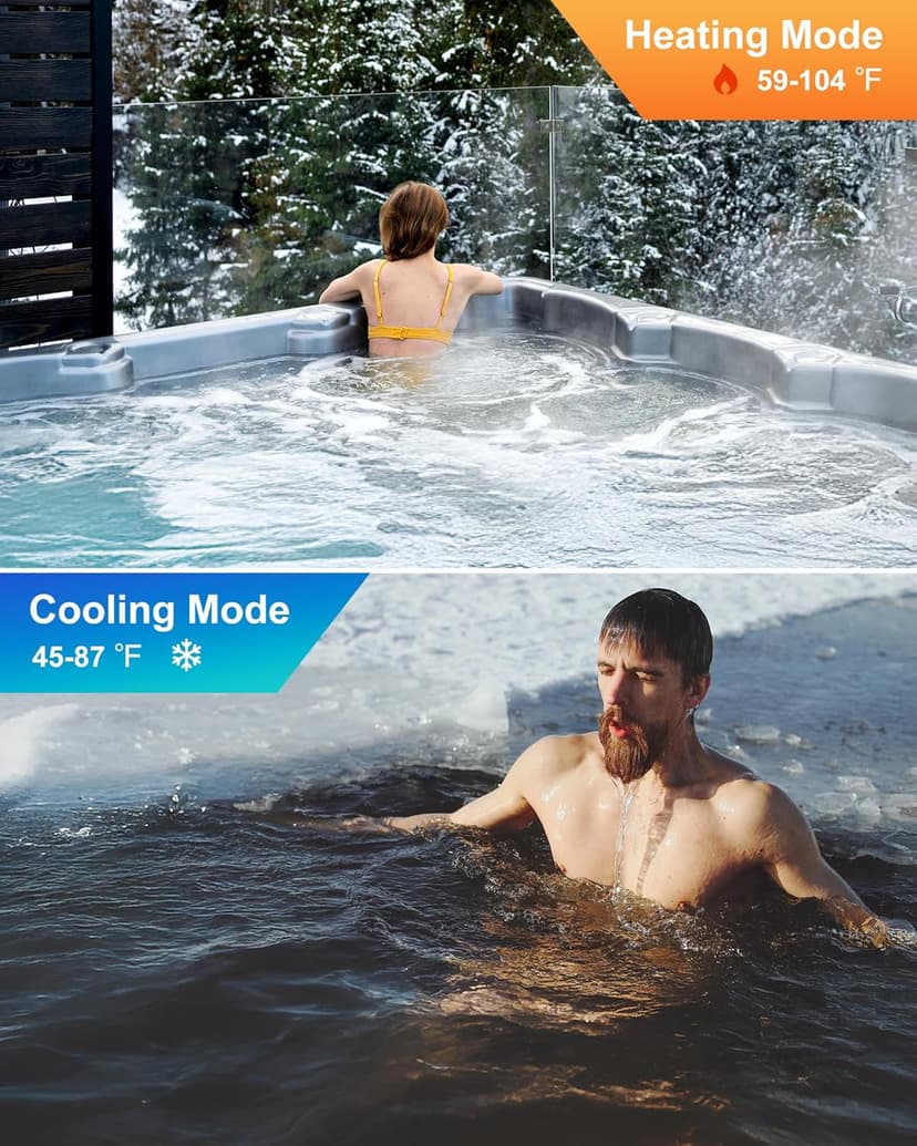 40000 BTU Pool Heat Pump for 13,000 Gallons Above Ground Swimming Pool, Features WiFi Remote Control Via App, Electric Pool Heater, Smart Inverter, Titanium Heat Exchanger, 220V
