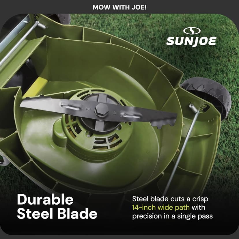 Sun Joe MJ401C-PRO 14-Inch 28-Volt Cordless Push Lawn Mower, w/Rear Discharge Chute, Pro Version