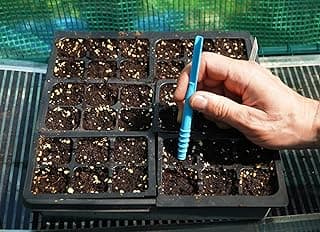 Dibby Seed Sowing Garden Tool Dibber Planter Transplanter – Sow Seeds at the Right Depth – Easily Transplant Delicate Seedlings (Little Dibby) Blue
