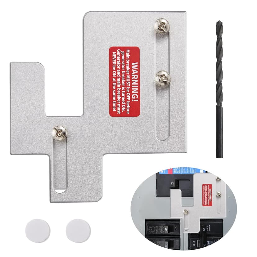 Generator Interlock Kit for Eaton/Cutler Hammer BR Series Breaker Box 150 A/200 Amp, Apply to 1 1/4 to 1 7/16 Inches Spacing Between Main and Generator Circuit Panel, Anodized Generator Lockout Kit