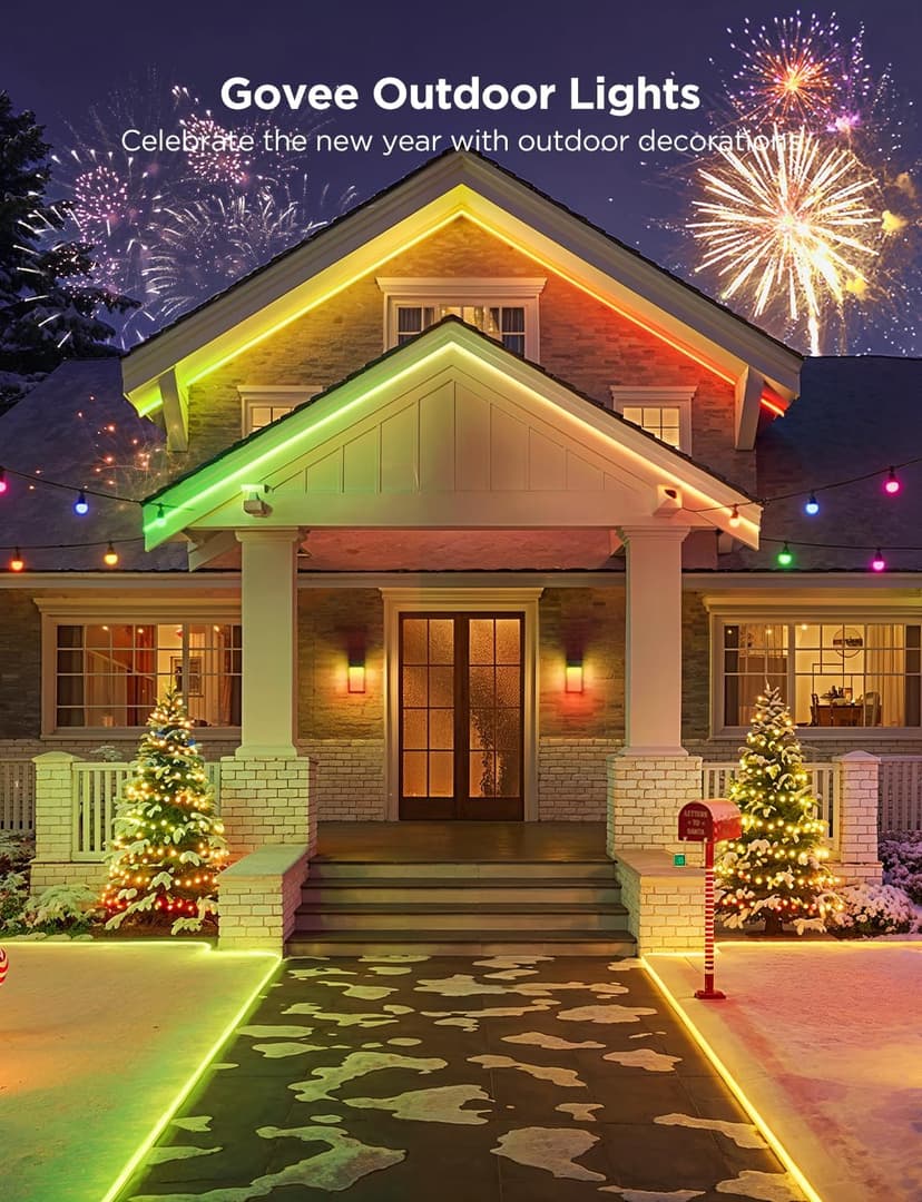 Govee Outdoor Wall Light, 1500LM Smart RGBIC Porch Lights Outdoor with 45 Scene Modes, IP65 Waterproof for Outdoor Decor, DIY Lighting Effects, Works with Alexa, Google Assistant and Matter, 2 Pack
