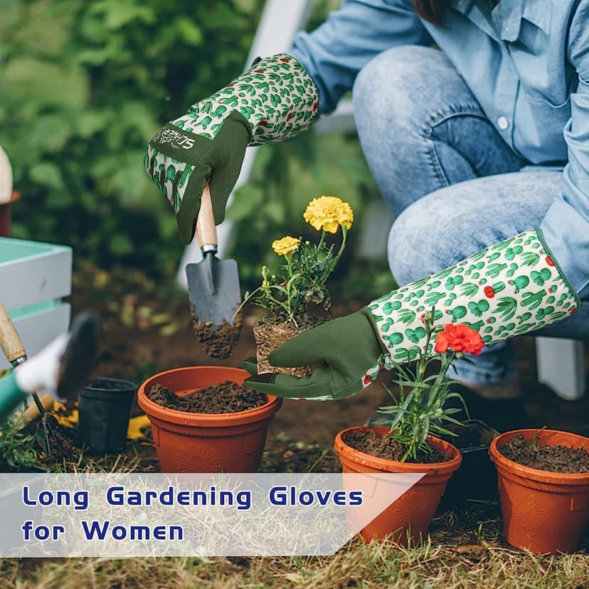 Schwer Gardening Gloves for Women, Rose Pruning Gloves with Forearm Protection, Breathable and Comfortable Thorn Proof Garden Glove with Touch Screen for Yard & Outdoor Work (Medium 1 Pair)