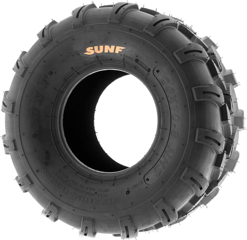 SunF A003 ATV/UTV/Lawn-Mowers Off-Road Tire 20x10-8, 6 PR, Directional Tread (Pair of 2)