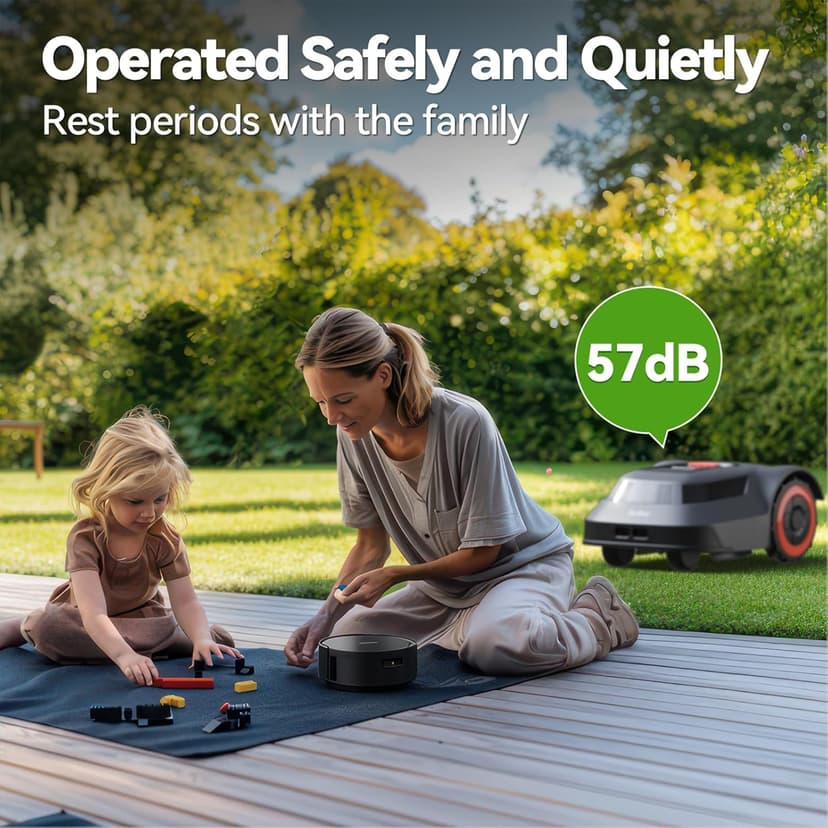 MGC500 Robot Lawn Mower with 393ft Boundary Wires for 0.12 Acre (1/8 Acre), 45% Slope, 70Min Runtime, Auto Recharge, Automatic Robotic Lawn Mower w/Precise Location & Breakpoint Detection