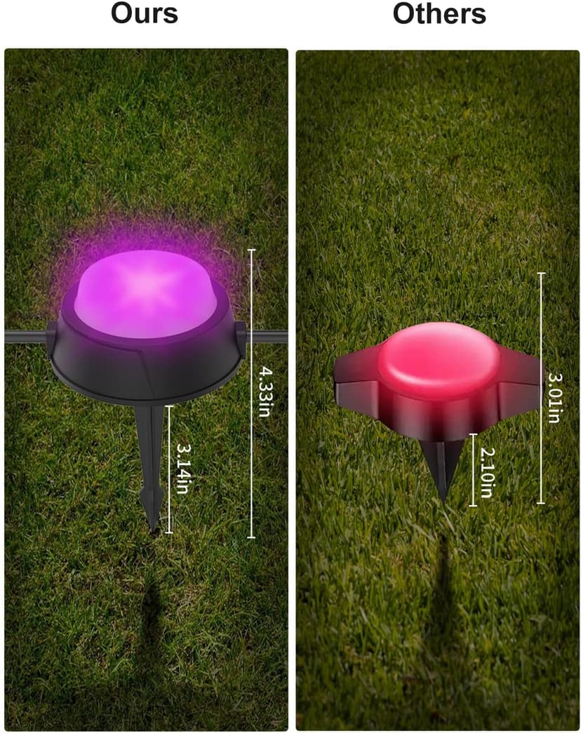 Outdoor Ground Lights 26 Pack, 59ft Smart RGBW+IC Pathway Lights Wired, IP65 Waterproof Landscape Lighting with Alexa, App Control, Walkway Lights for Garden, Yard, Patio, Lawn Decor