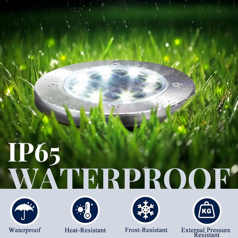 SOLPEX Solar Lights Outdoor Waterproof, 12 Pack Solar Ground Lights, Solar Garden Lights Landscape Lighting for Pathway Driveway Patio Backyard Walkway (Cool White)