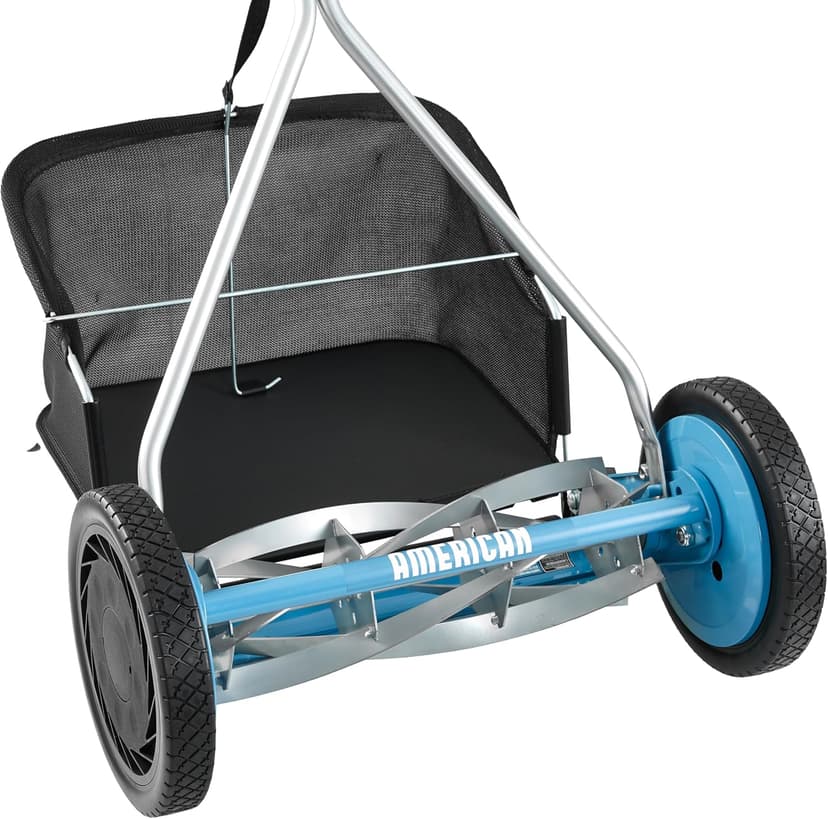 American Lawn Mower Company 1604-16 16-Inch 5-Blade Walk Behind Reel Mower with Grass Catcher