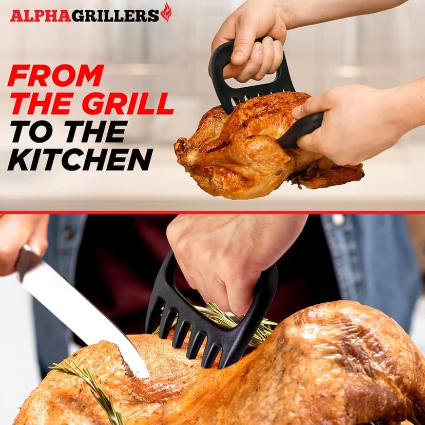 Alpha Grillers Meat Shredder Claws - BBQ Smoker Accessories Pulled Pork Tool - Barbecue Grilling Gifts for Men Him