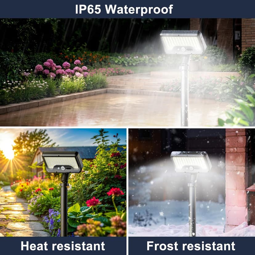 Tryme Solar Lights Outdoor Pathway, 92 Led Bright Waterproof Walkway Lights with Adjustable Angle & 3 Motion Sensor Modes for Driveway, Sidewalk, Garden, Yard, Patio, Landscaping (2 Pack)