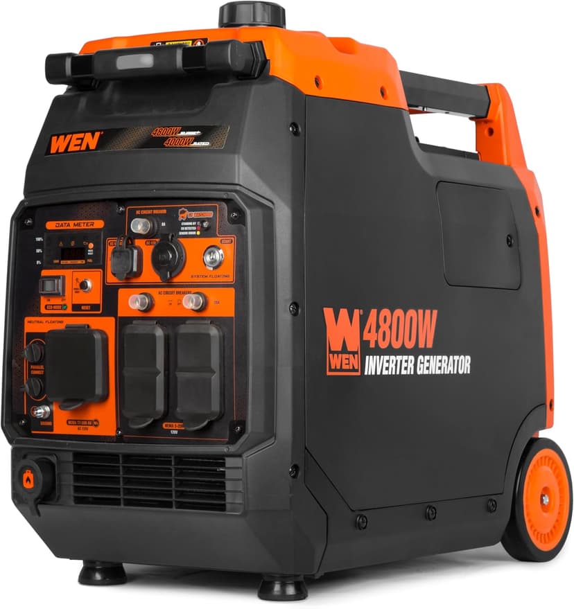 WEN Quiet and Lightweight 4800-Watt Dual Fuel RV-Ready Electric Start Portable Inverter Generator with Fuel Shut Off and CO Watchdog (DF480iX)
